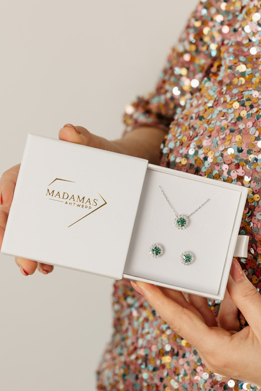 Halo Ketting| Moissanite Diamant - Madamas - Antwerp