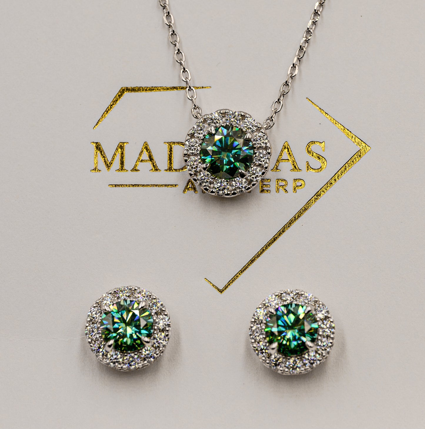 Halo Ketting| Moissanite Diamant - Madamas - Antwerp